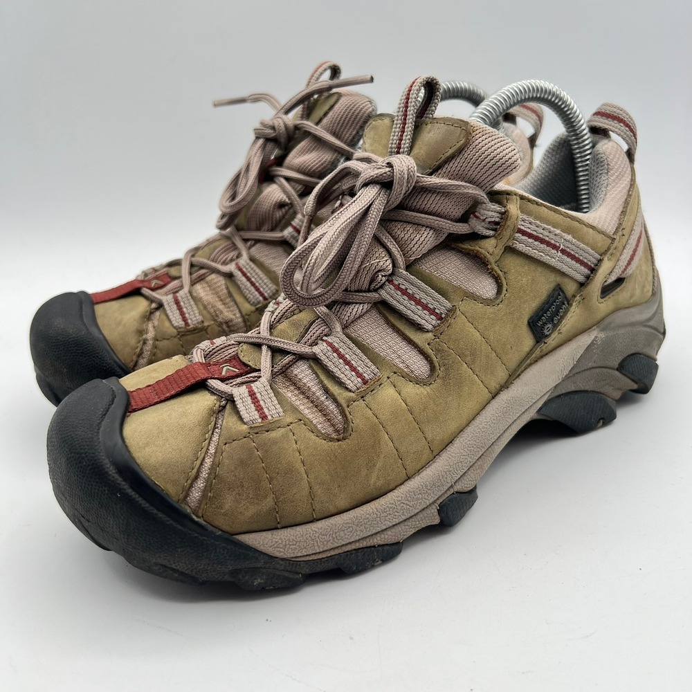 Keen Women's Olive Green and Tan Hiking Sneakers